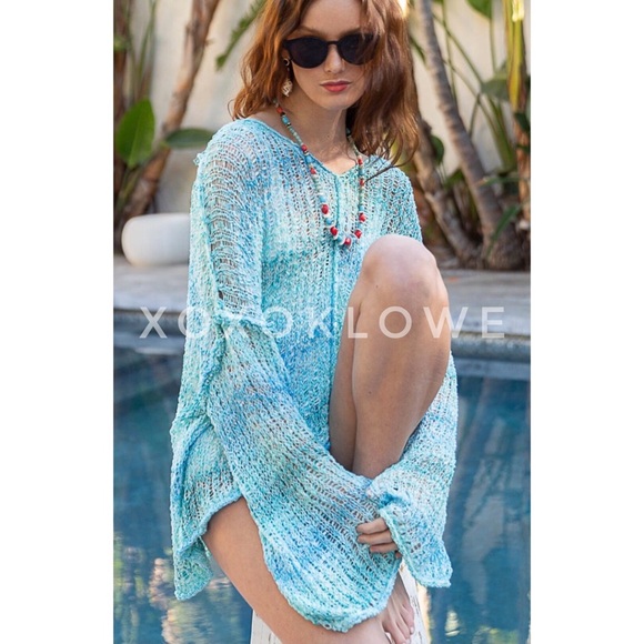 POL Blue Striped Lightweight V Neck Sweater - Picture 9 of 11